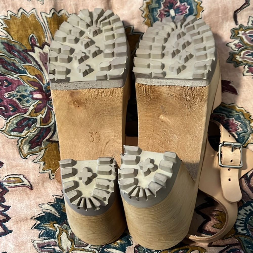MIA Tan Mules with Perforated Design and Textured Soles - Picture 3 of 6